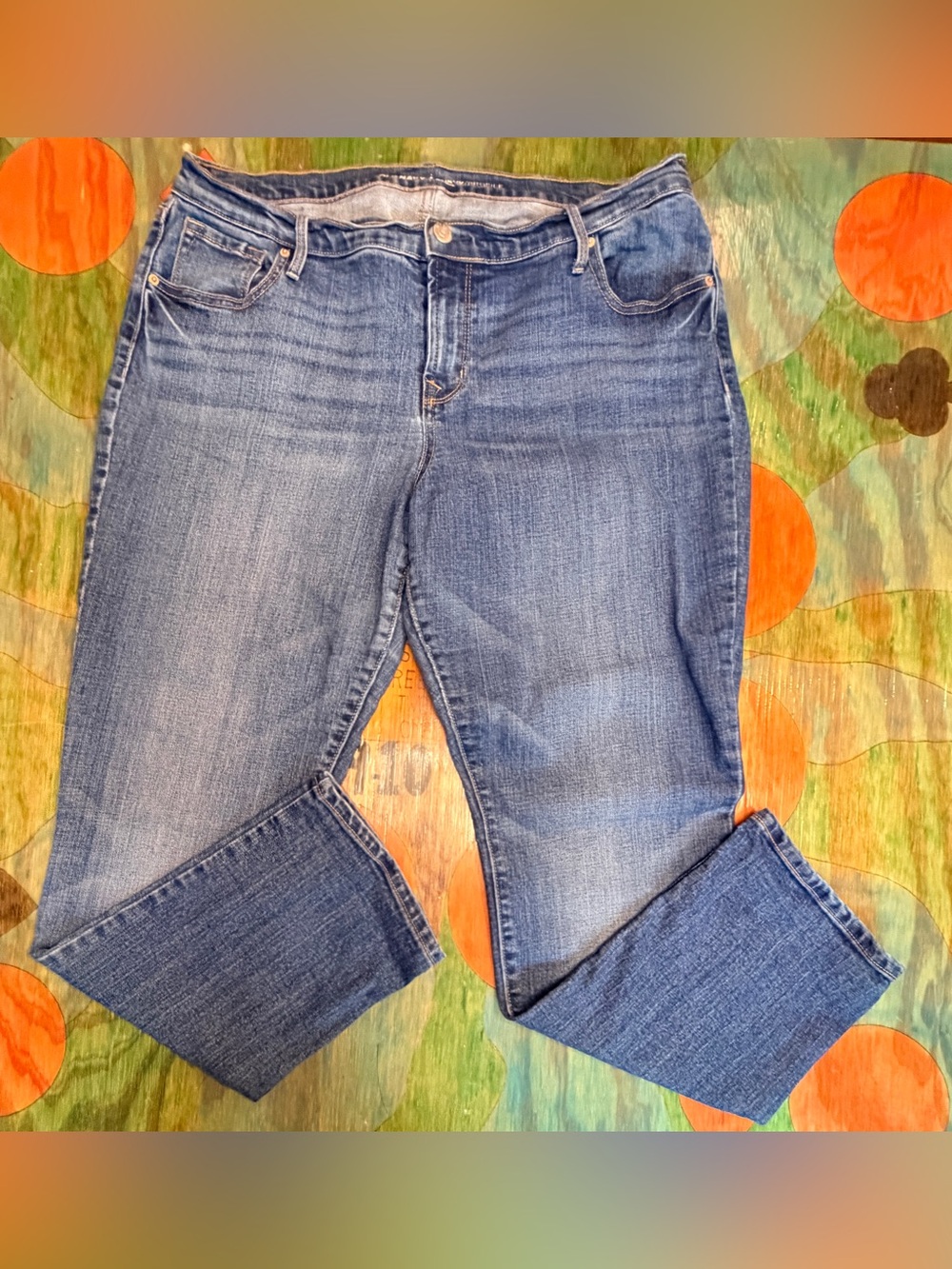 Old Navy Curvy Profile Jeans Mid Rise Size 14 Petite Blue Actual Size 33X28 Deni